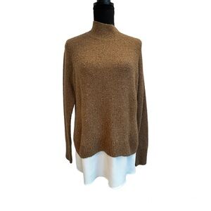 RW&CO women's brown high neck shirt sweater Sz L NWOT